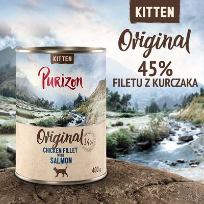 Purizon Kitten, bez zbóż, 6 x 400 g