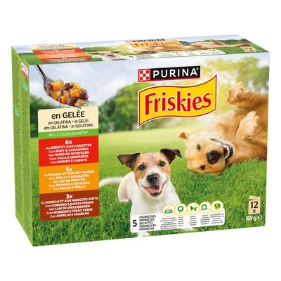 Friskies Adult w galarecie z wołowiną, kurczakiem i jagnięciną