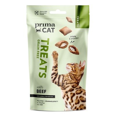 PrimaCat Crunchy Treats Anti-Hairball, z wołowiną