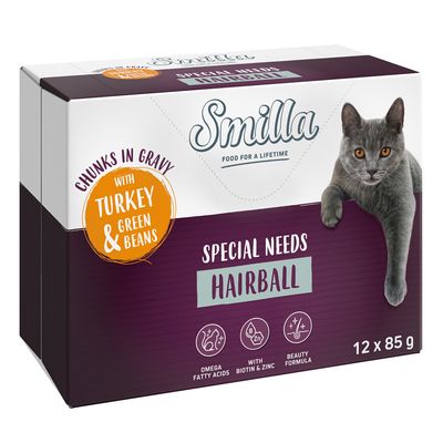 Smilla Adult Hairball w saszetkach, kawałeczki w sosie z warzywami