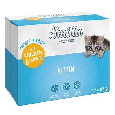 Smilla Kitten w saszetkach, kawałeczki w sosie z warzywami