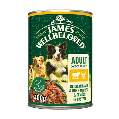 James Wellbeloved Adult Dog Hypoallergenic, jagnięcina i kurczak w pasztecie