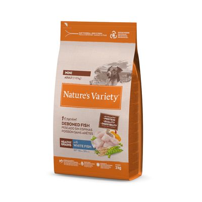 Nature's Variety Healthy Grains Mini Adult, białoryb