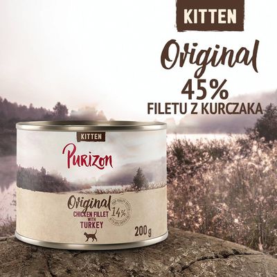 Korzystny pakiet Purizon Kitten, bez zbóż, 12 x 200 g