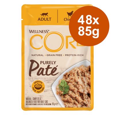Korzystny pakiet Wellness Core Cat Adult Purely Paté, 48 x 85 g