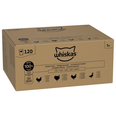 Whiskas Adult w saszetkach, wybór drobiowy w galarecie, 120 x 85 g