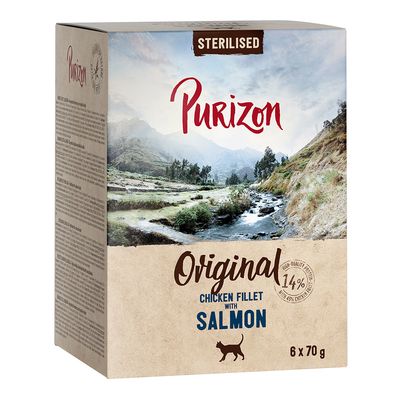 Korzystny pakiet Purizon Adult Sterilised, bez zbóż, 24 x 70 g