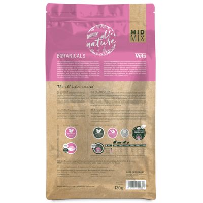Bunny All Nature Botanicals Mid Mix, babka lancetowata i płatki róży
