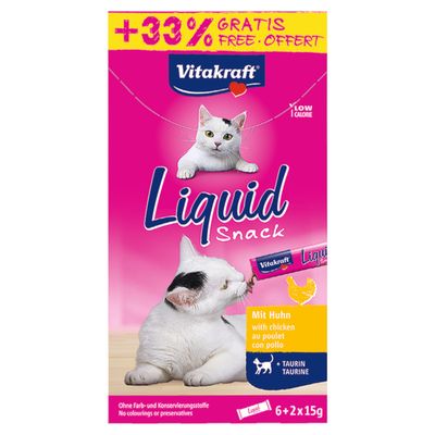 6 + 2 gratis! Vitakraft Cat Liquid Snack, 8 x 15 g