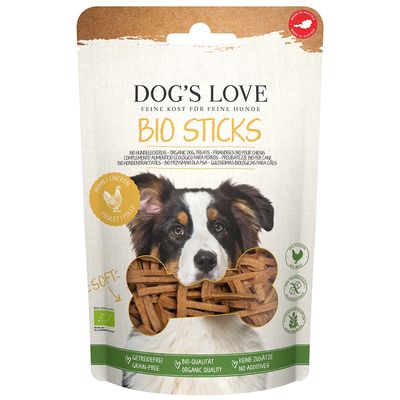 Dog´s Love Bio Sticks, z ekologicznym kurczakiem