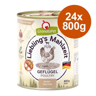 Megapakiet GranataPet Liebling's Mahlzeit PUR, 24 x 800 g