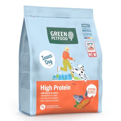 Green Petfood InsectDog High Protein, z owadami i łososiem