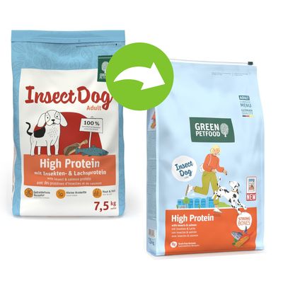 Green Petfood High Protein, z owadami i łososiem