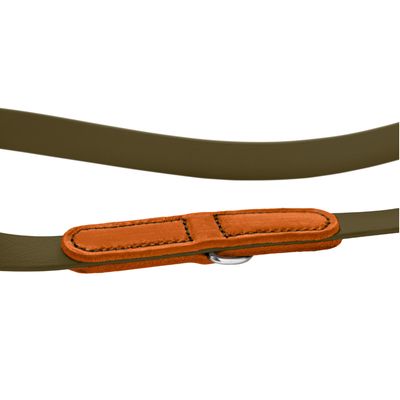 HUNTER regulowana smycz Wolmar z BioThane® i skóry, khaki/pomarańczowa