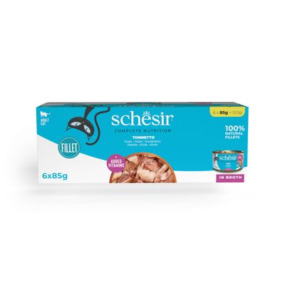 Korzystny pakiet Schesir Complete Nutrition, filet w bulionie, 24 x 85 g
