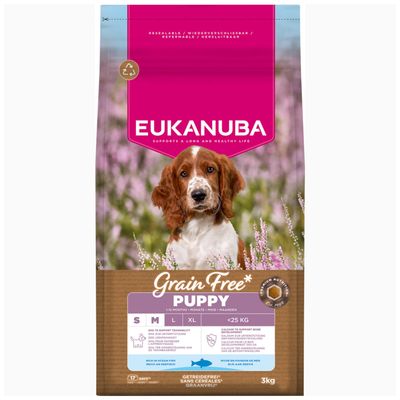 Eukanuba Grain Free Puppy Small & Medium Breed, ryba morska