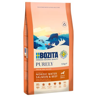 7,5 kg / 11 kg Bozita Dog Purely Grain Free + Bozita Meaty Bites, łoś i kaczka, 2 x 70 g gratis!
