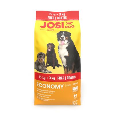 15 kg + 3 kg gratis! JosiDog Economy, karma sucha, 18 kg