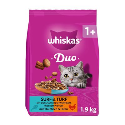 Whiskas 1+ Duo Surf & Turf, tuńczyk i kurczak