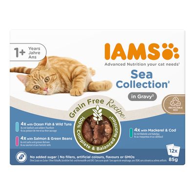 9 + 3 gratis! IAMS Advanced Nutrition Grain Free, karma mokra, 12 x 85 g
