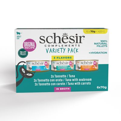 Korzystny pakiet Schesir Complements w bulionie, 24 x 70 g