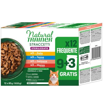 Natural Trainer Straccetti Adult Sterilised, paski w sosie, 12 x 85 g