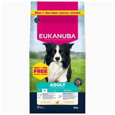 15 + 3 kg gratis! Eukanuba Premium Nutrition, karma sucha dla psa, 18 kg