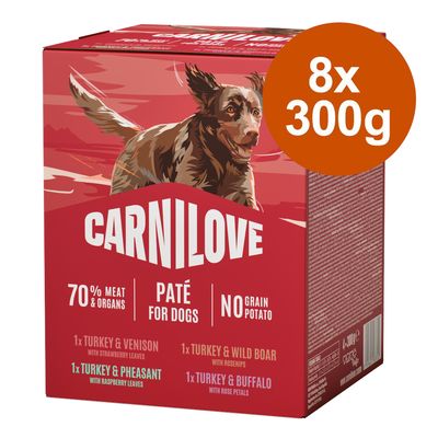 Korzystny pakiet Carnilove Dog w pasztecie, saszetki, 8 x 300 g