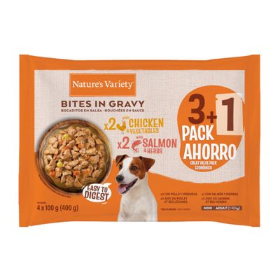 Nature's Variety Bites Mini Adult w sosie, 4 x 100 g