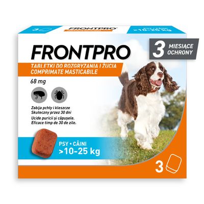 FRONTPRO® tabletki na pchły i kleszcze, dla psów od 10 do 25 kg