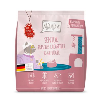 MjAMjAM Knusprige Mahlzeiten Senior, łosoś i drób