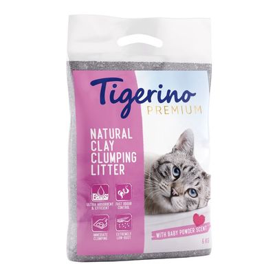 Tigerino Premium, żwirek dla kota - zapach pudru dla dzieci