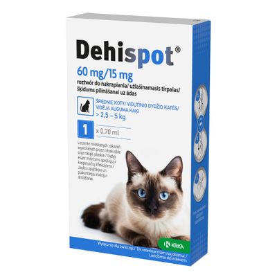 Dehispot Spot-On dla kotów, 2,5 - 5 kg