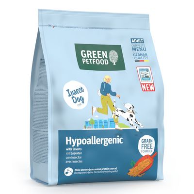 900 g Green Petfood Hypoallergenic, z owadami + Josera Hypoallergenic z owadami, 900 g gratis!