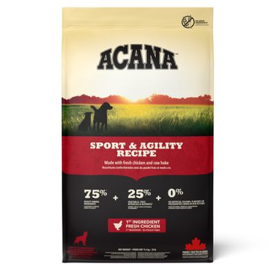 Acana Sport i Agility, kurczak i surowa flądra