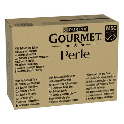 Gourmet Perle: 96 x 85 g Megapakiet + Wybór dań mieszanych, w sosie, 12 x 85 g gratis!
