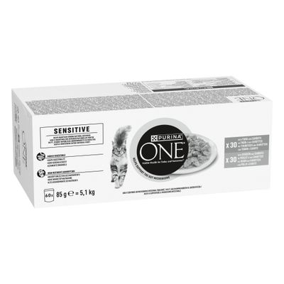 Pakiet mieszany PURINA ONE Sensitive Adult, 60 x 85 g