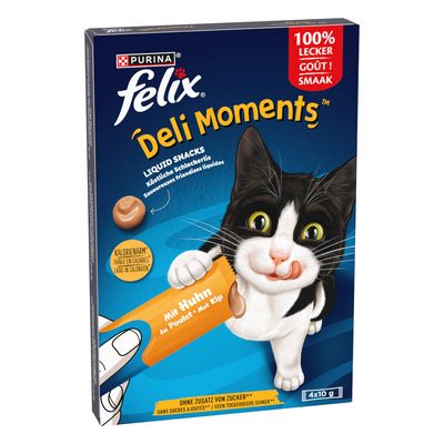 12 + 4 gratis! Felix Deli Moments, przysmak dla kota, 16 x 10 g