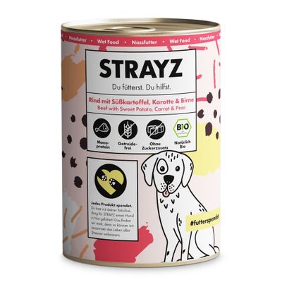 STRAYZ BIO mokra karma dla psów, 4 x 400 g