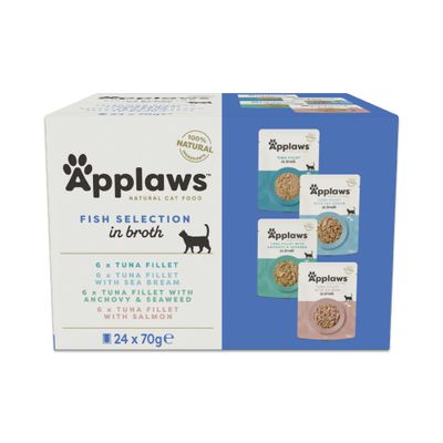 Applaws Cat Natural, wybór rybny w bulionie, 24 x 70 g