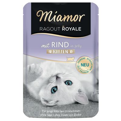 Miamor Ragout Royale Kitten: karma mokra dla kociąt, 22 x 100 g + Wołowina, 12 x 100 g gratis!