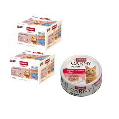 animonda Carny: Adult Fine Fillets, 24 x 60 g + Ocean, biały tuńczyk z wołowiną, 12 x 80 g gratis!