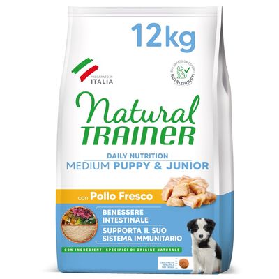 Natural Trainer Puppy & Junior Medium. kurczak