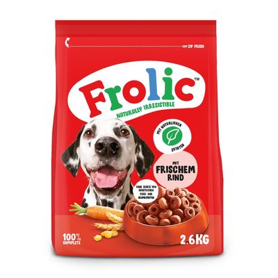Frolic z wołowiną, marchwią i zbożami
