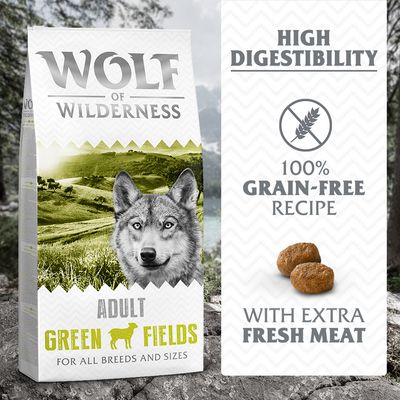 Wolf of Wilderness Adult „Green Fields”, jagnięcina