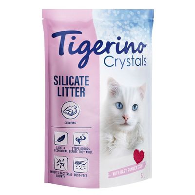 Tigerino Crystals, żwirek dla kota, zbrylający się - zapach pudru dla dzieci