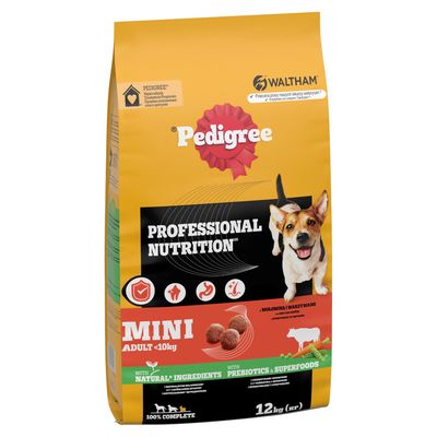 Pedigree Professional Nutrition Mini Adult,  z wołowiną i warzywami