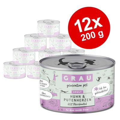 Korzystny pakiet GRAU Adult bez zbóż, 12 x 200 g