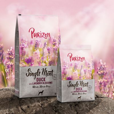 Purizon Single Meat Adult, kaczka z jabłkiem i kwiatami lawendy