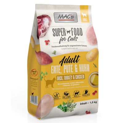 MAC's Superfood for Cats Adult, kaczka, indyk, kurczak